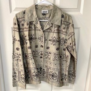 Chico’s Raw Silk Beaded Jacket
